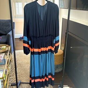 Current Air Black and Blue Midi Dress